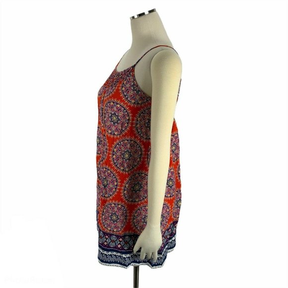 Red Camel Medium Boho Dress Weave Neckline Spaghet - Picture 2 of 3
